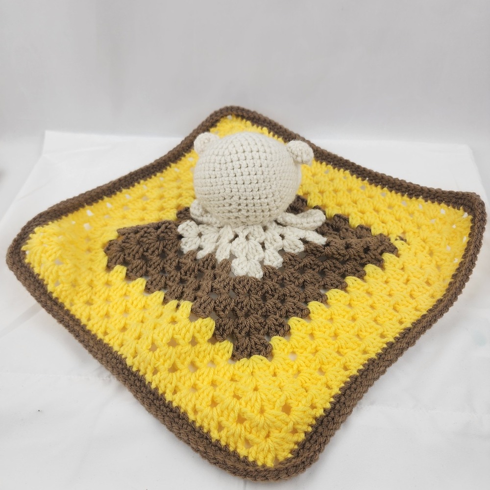 Owl Security Lovey Handmade Crochet Baby Blanket-Unisex Shower Gift‎ Child - Picture 4 of 5